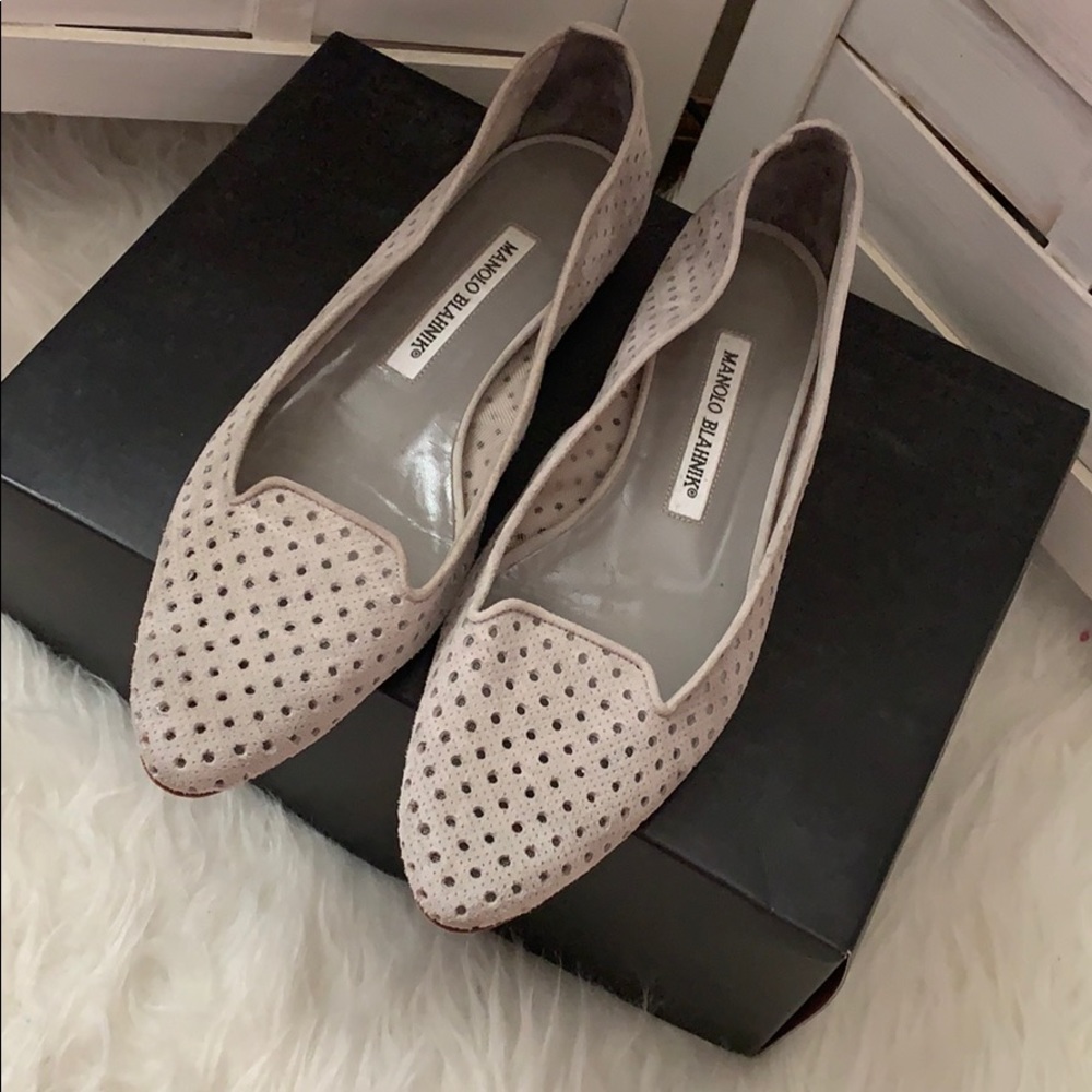 Manolo Blahnik Sharifac Suede Flats